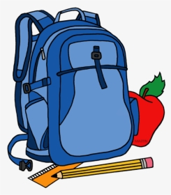 School Clip Art By Phillip Martin Backpack - Transparent Background Bookbag Clipart, HD Png Download, Free Download