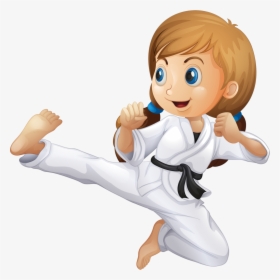 Girl Clipart Martial Arts - Kid Karate Clipart, HD Png Download, Free Download