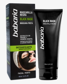 Black Mask De Babaria - Babaria Black Mask Detoxifying With Extract Of Cucumber, HD Png Download, Free Download