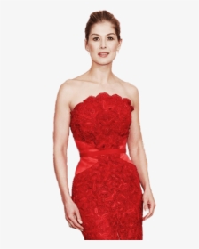 Rosamund Pike Red Dress - Cocktail Dress, HD Png Download, Free Download