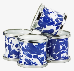 Cb74 Cobalt Blue Swirl Napkin Rings-set Of - Cup, HD Png Download, Free Download