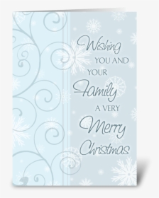 Merry Christmas Light Blue Swirl Greeting Card - Calligraphy, HD Png Download, Free Download