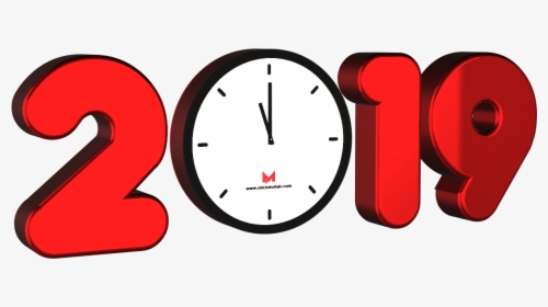 Happy New Year 2019 Free Png With Clock Download Mtc - Quartz Clock, Transparent Png, Free Download