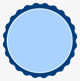 Navy Banded Blue Scalloped Circle Svg Clip Arts - Blue Circle Border Png, Transparent Png, Free Download