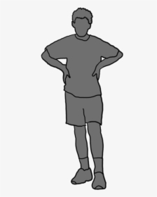 Grey Silhouette Boy Standing - Boy Silhouette Grey, HD Png Download, Free Download