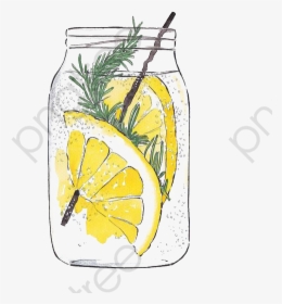 Mason Jar Clip Art Lemonade - Mason Jar Drawing With Lemonade, HD Png Download, Free Download