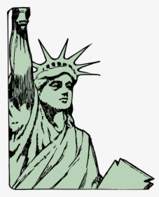 America, Detail, Face, Monument, New York, Statue - Statue Of Liberty Drawing Cartoon Style, HD Png Download, Free Download