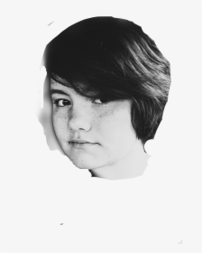 #cute #girl #shorthair #blackandwhite #ghost #face - Girl, HD Png Download, Free Download
