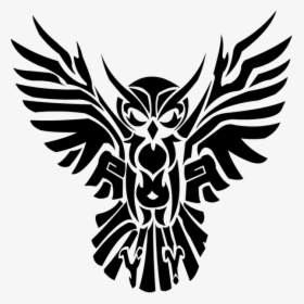 Transparent Owls Clipart Black And White - Owl Tribal Tattoo, HD Png Download, Free Download