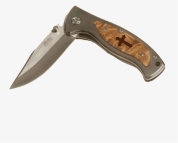 Engraved Pocket Knife With Personalized Cross Design - Hunting Knife, HD Png Download, Free Download