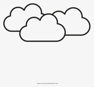Nuvens Coloring Page - Nuvens Para Desenho, HD Png Download, Free Download