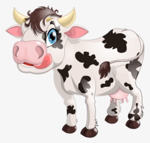 Dairy Cattle Milk Calf - Cartoon Black And White Milk Cow, HD Png Download, Free Download