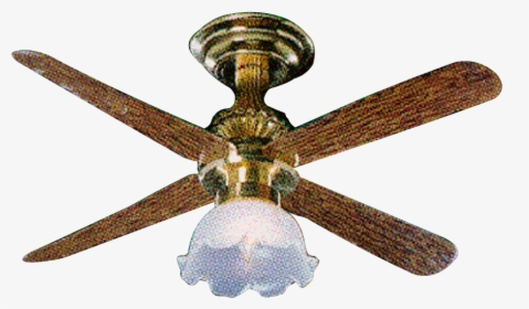 Tulip Shade Ceiling Fan Dollhouse Miniature Electrical - Ceiling Fan, HD Png Download, Free Download