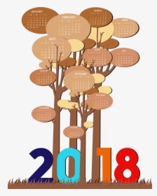 2018 Png Calendar Template - 2018 Calendar Tree, Transparent Png, Free Download