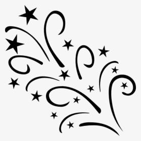 Transparent White Star Png Transparent Background - Shooting Stars Clip Art Black And White, Png Download, Free Download