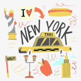 America New York Taxi Wall Sticker Window Sticker Nursery, HD Png Download, Free Download