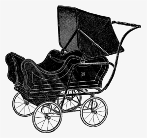 Digital Stamp Design - Baby Carriage Old Fashioned Transparent, HD Png Download, Free Download