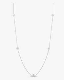 18k White Gold Seven Diamond Station Necklace - Necklace, HD Png Download, Free Download