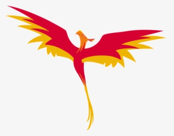 Flying Burning Phoenix With Two Red Long Wings With - Phoenix Clipart Png, Transparent Png, Free Download