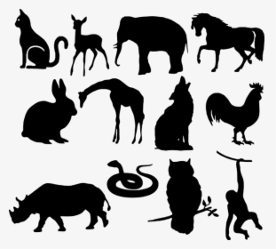 Animals, Silhouette, Wolf, Elephant, Snake, Rabbit, - World Veterinary Day 2019 Theme, HD Png Download, Free Download