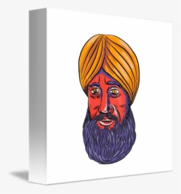 Clip Art Sikh Beard Watercolor By - Turban, HD Png Download, Free Download