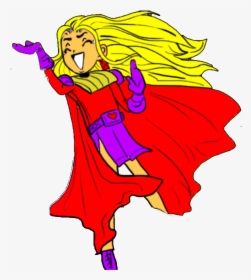 Cartoon Evil Laugh Teenage Girl Blonde Cape Beautifull - Cartoon, HD Png Download, Free Download