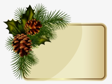 Wreath Christmas New Year Clip Art - Pine Cone Border Clipart, HD Png Download, Free Download