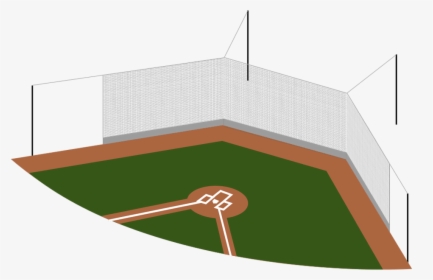 Rough Sketch Of A Tie-back Cable Backstop Netting System - Softball Field Backstop, HD Png Download, Free Download