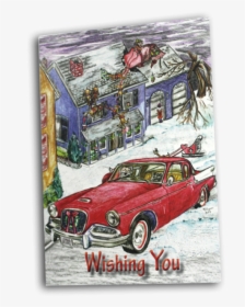 Red Hawk Christmas Card - Antique Car, HD Png Download, Free Download