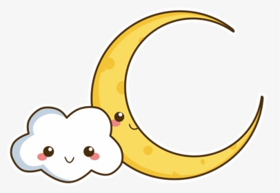 Cloud Png Kawaii - Cute Kawaii Moon, Transparent Png, Free Download