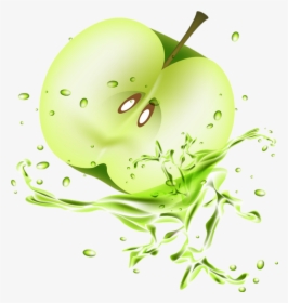 Pomme Verte Png, Tube Fruit, Splash - Apple Juice, Transparent Png, Free Download