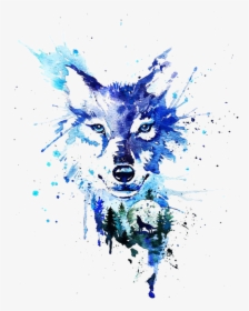 Transparent Wolf Howl Png - Watercolor Howling Wolf Tattoo, Png Download, Free Download