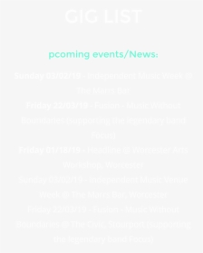 Gig List Pcoming Events/news - Ivory, HD Png Download, Free Download