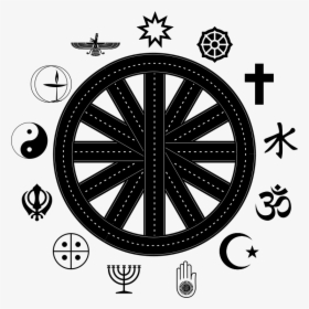 One Road Many Paths - Religious Symbols In A Circle, HD Png Download, Free Download
