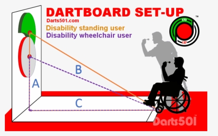Disability / Wheelchair Player Dartboard Set-up - Wheelchair Darts, HD Png Download, Free Download