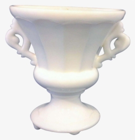 White Milk Glass Urn Vase Paneled Elaborate Handles - Baluster, HD Png Download, Free Download