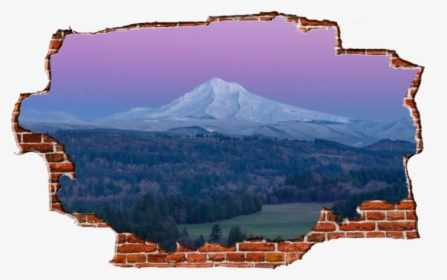Pink Sky Mountain Peak Breaking Wall Nature - New York City Skyline, HD Png Download, Free Download