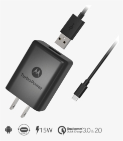 Motorola Turbopower 15 Wall Charger Usb-c Data Cable - Moto G5s Plus Charger, HD Png Download, Free Download