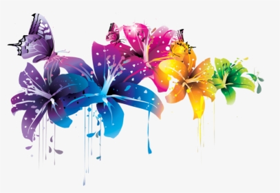 Colorful Rainbow Flower Flowers - Free Abstract Flowers Png, Transparent Png, Free Download