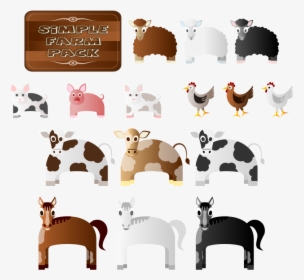 Simple Farm Animals - Animals Clipart Public Domain, HD Png Download, Free Download