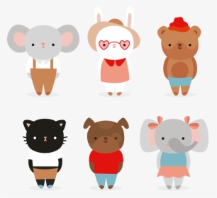 Transparent Kawaii Frame Png - Cute Animals Vector Png, Png Download, Free Download