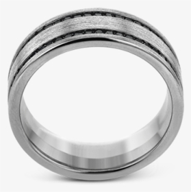 14k White Gold Men"s Ring Image 3 Diamond Showcase - Titanium Ring, HD Png Download, Free Download