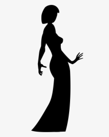 Woman Silhouette Dress Gown Clip Art - Siluet Women In Dress, HD Png Download, Free Download