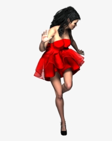 Lady Elf Red Dress Girl Woman Png Image - Black Woman In Red Dress Png, Transparent Png, Free Download