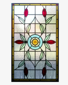 Intricate Floral Art Nouveau Stained Glass Panel - Stained Glass Floral Png, Transparent Png, Free Download
