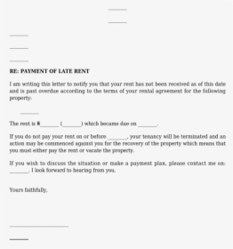 Late Rent Notice - Letter Writing For Late Rent Vacate Notice, HD Png Download, Free Download