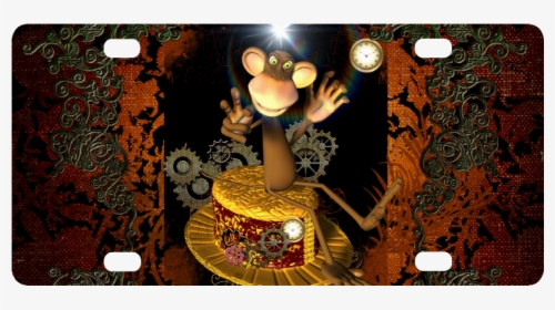 Steampunk, Funny Monkey Classic License Plate - Illustration, HD Png Download, Free Download