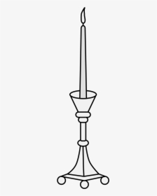Candle Enflamed On A Candlestick Clipart , Png Download, Transparent Png, Free Download