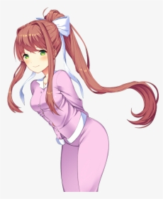 Monika In Her Pajamas Ddlc Png Monica Ddlc - Doki Doki Literature Club Monika Thicc, Transparent Png, Free Download