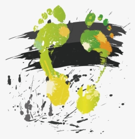 Drawing Footprints Watercolor - Huellas Acuarela Free, HD Png Download, Free Download